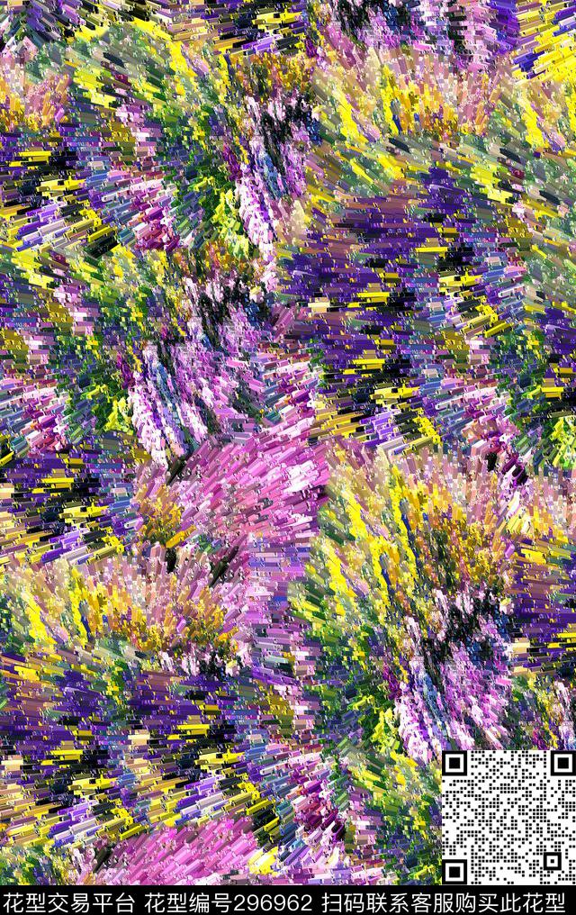 油画印象派多彩数码印花华亿平台下载（图片编号: 296962） - 瓦栏（Walan）