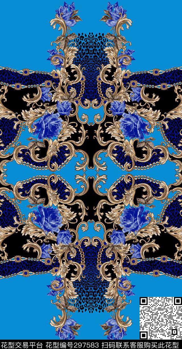 复古几何古典花纹数码印花华亿平台下载（图片编号: 297583） - 瓦栏（Walan）