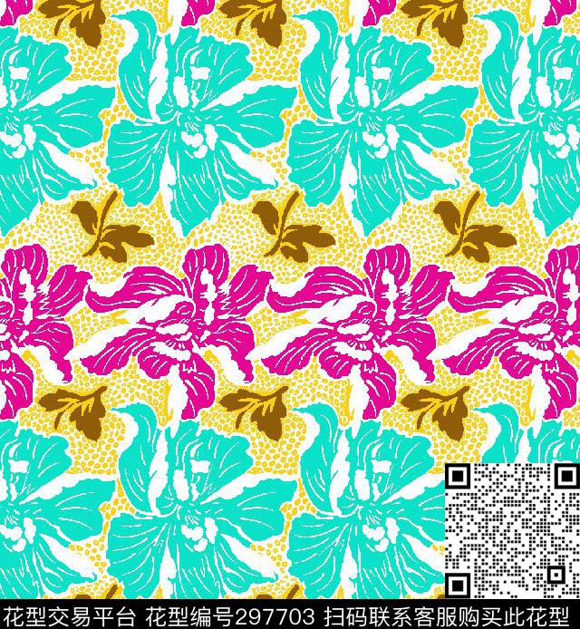 清新撞色抽象传统印花华亿平台下载（图片编号: 297703） - 瓦栏（Walan）