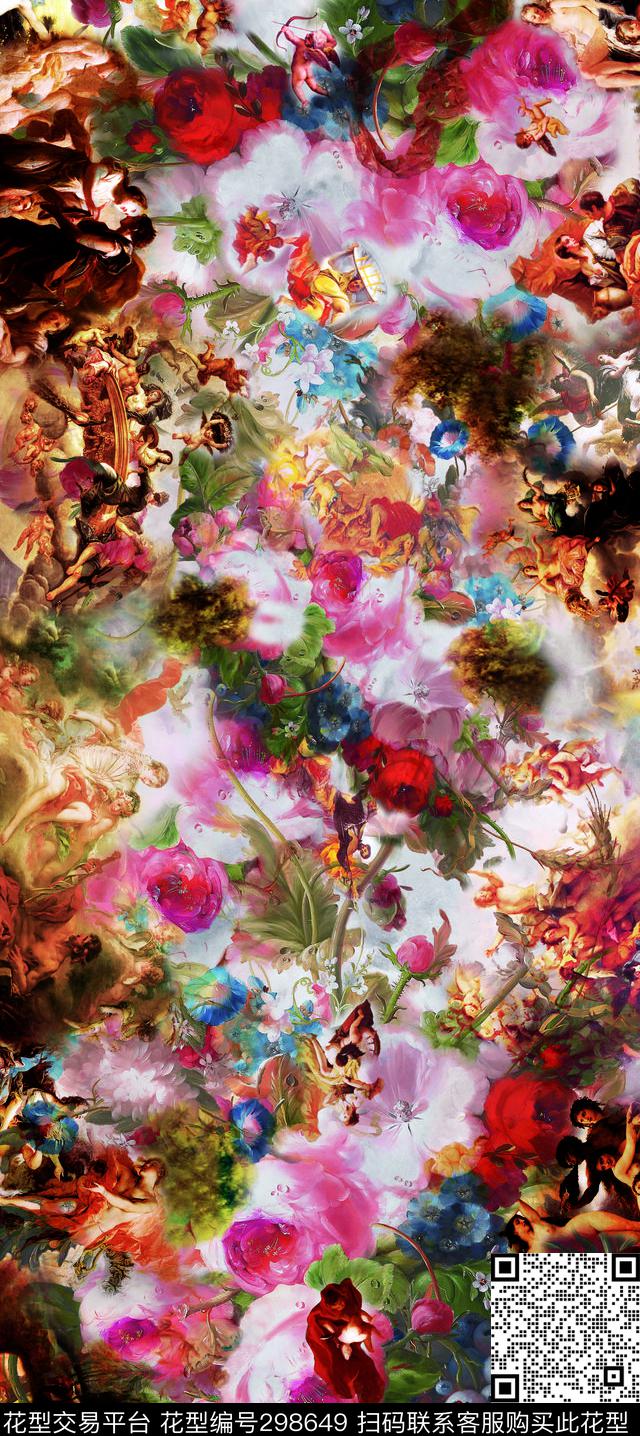 油画人物宗教数码印花华亿平台下载（图片编号: 298649） - 瓦栏（Walan）