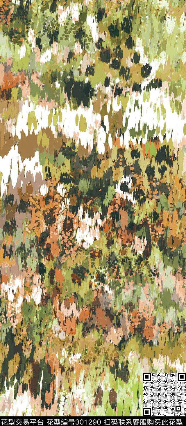 抽象写意油画华亿平台数码印花华亿平台下载（图片编号: 301290） - 瓦栏（Walan）