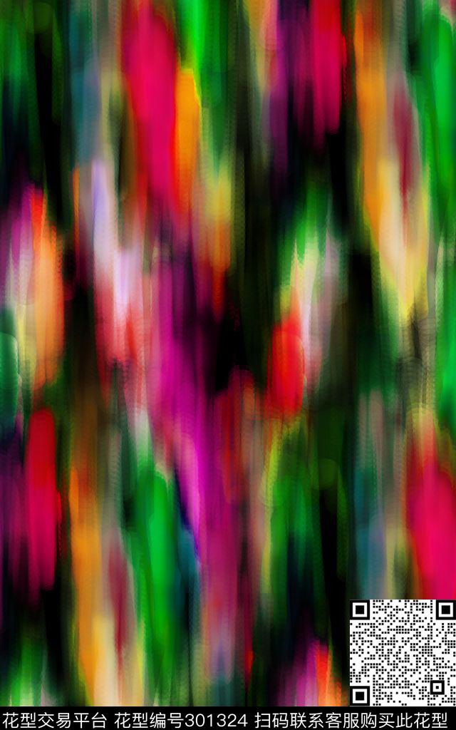 炫彩光感抽象数码印花华亿平台下载（图片编号: 301324） - 瓦栏（Walan）
