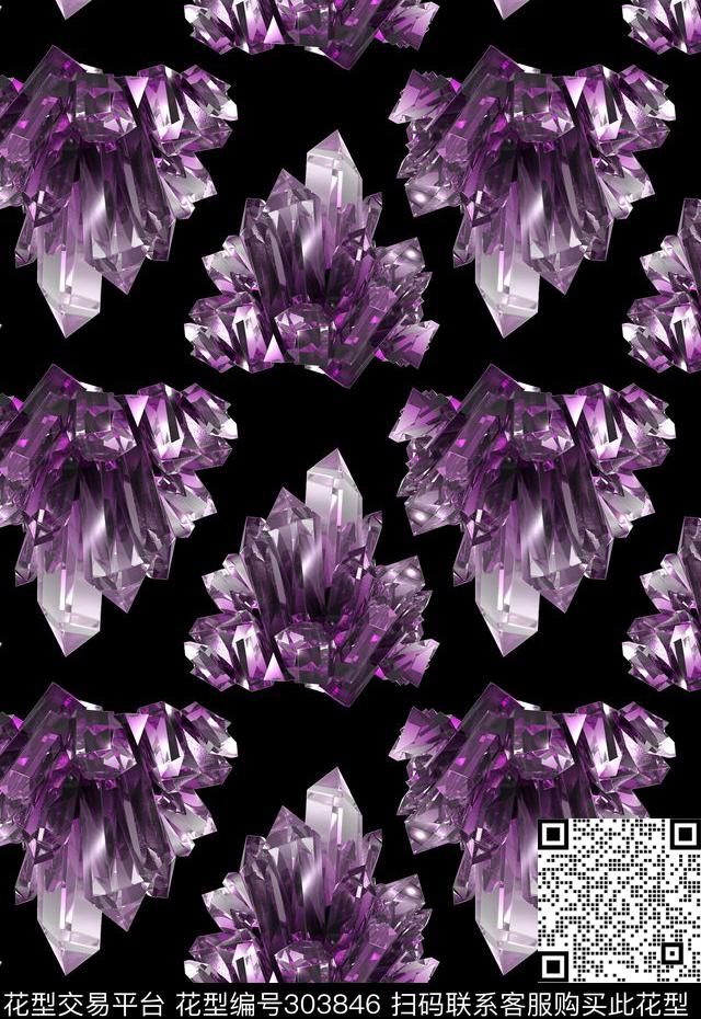 摄影写实水晶平铺数码印花华亿平台下载（图片编号: 303846） - 瓦栏（Walan）