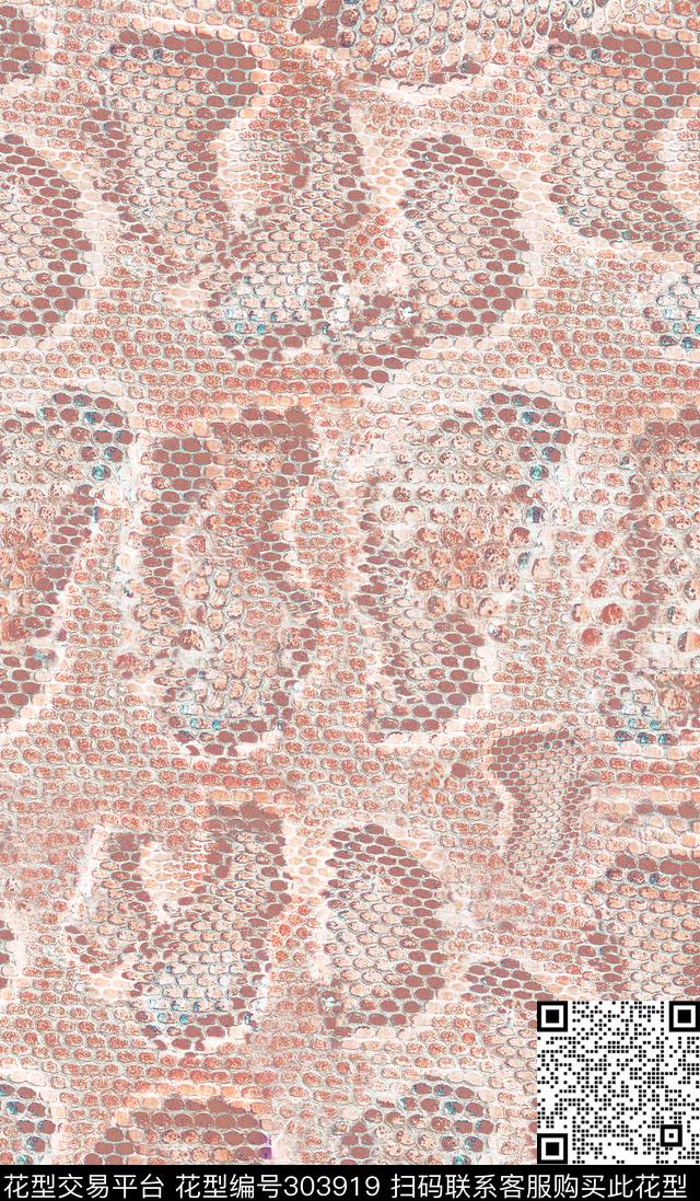 蛇皮纹抽象简约数码印花华亿平台下载（图片编号: 303919） - 瓦栏（Walan）