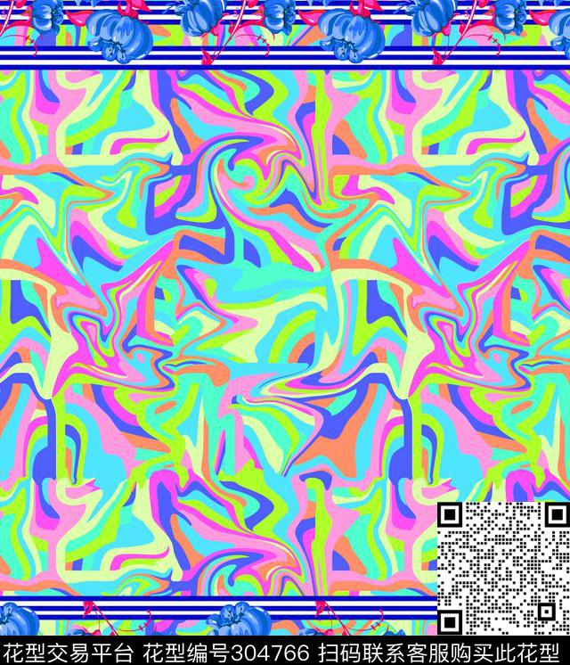 水彩花卉抽象简约传统印花华亿平台下载（图片编号: 304766） - 瓦栏（Walan）