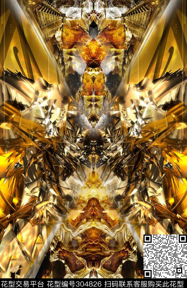 魔幻几何图形复古数码印花华亿平台下载（图片编号: 304826） - 瓦栏（Walan）