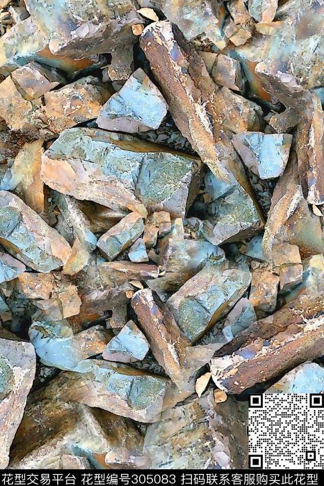 石堆纹理石块数码印花华亿平台下载（图片编号: 305083） - 瓦栏（Walan）