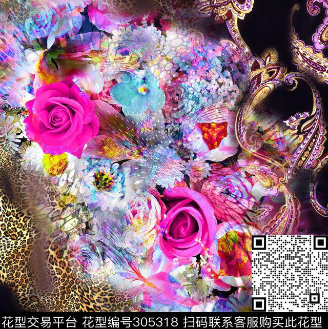 围巾数码印花华亿平台下载（图片编号: 305318） - 瓦栏（Walan）