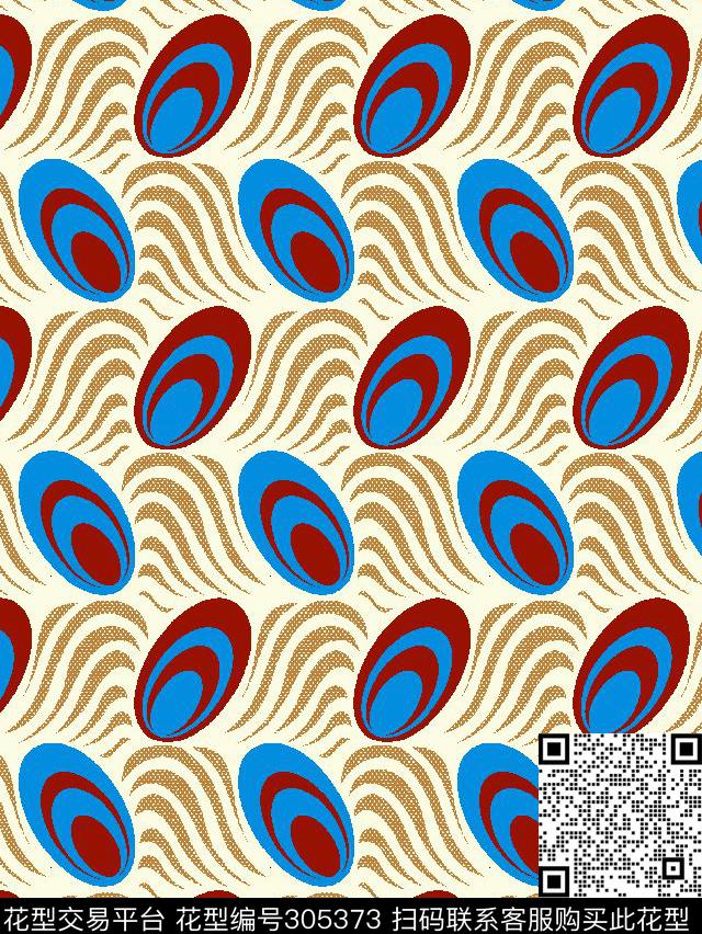 几何图形线条多彩传统印花华亿平台下载（图片编号: 305373） - 瓦栏（Walan）