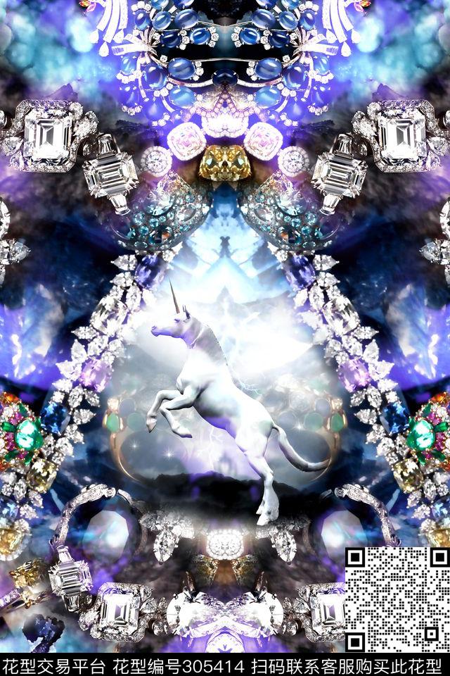 珠宝炫彩光感数码印花华亿平台下载（图片编号: 305414） - 瓦栏（Walan）