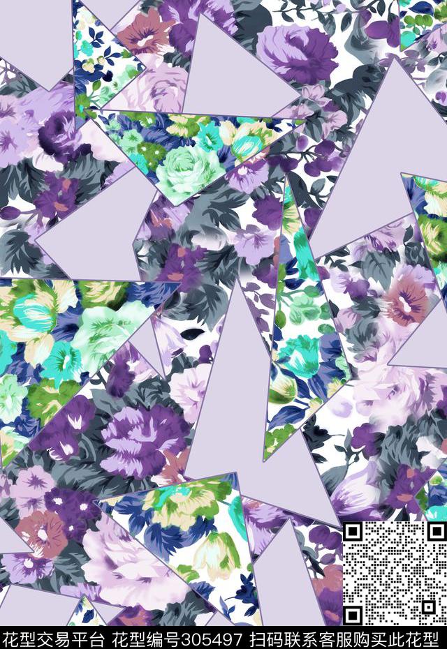 油画花卉田园清新数码印花华亿平台下载（图片编号: 305497） - 瓦栏（Walan）