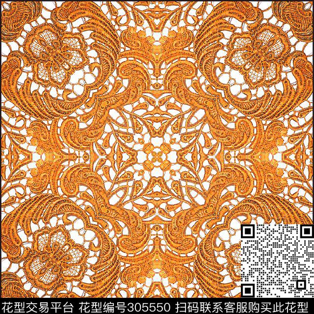 蕾丝描花复古相框数码印花华亿平台下载（图片编号: 305550） - 瓦栏（Walan）