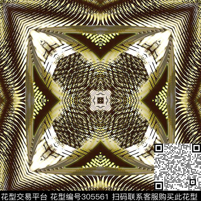 几何线条抽象花卉古典花纹数码印花华亿平台下载（图片编号: 305561） - 瓦栏（Walan）