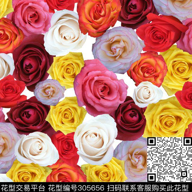 花朵乱花花卉数码印花华亿平台下载（图片编号: 305656） - 瓦栏（Walan）