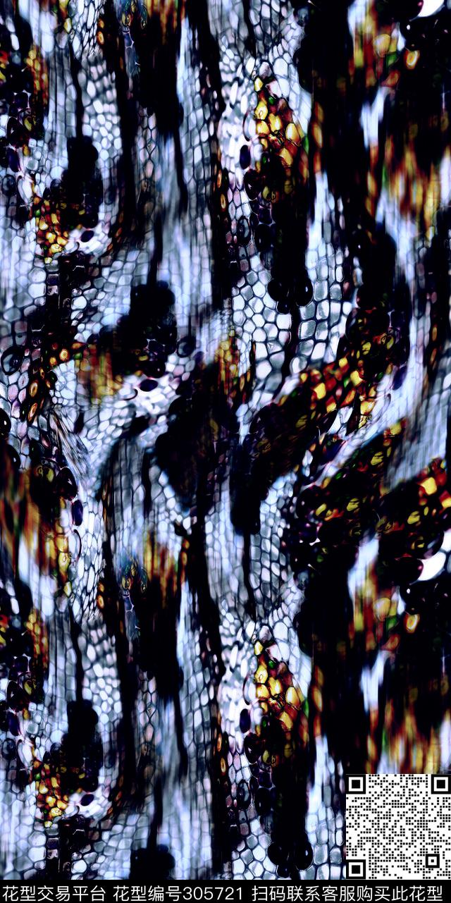 蛇纹树皮肌理抽象数码印花华亿平台下载（图片编号: 305721） - 瓦栏（Walan）