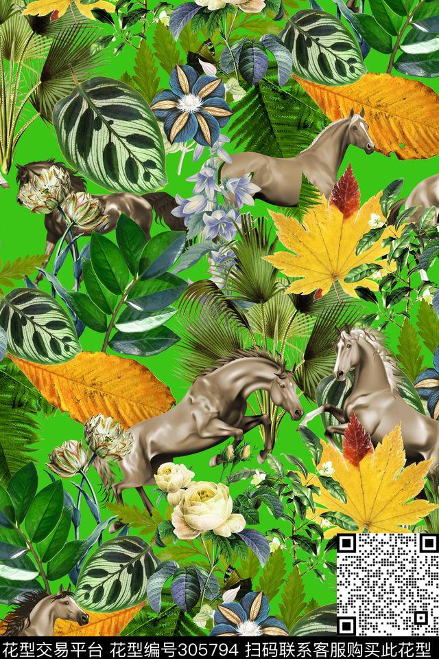 油画花卉动植物园多彩数码印花华亿平台下载（图片编号: 305794） - 瓦栏（Walan）