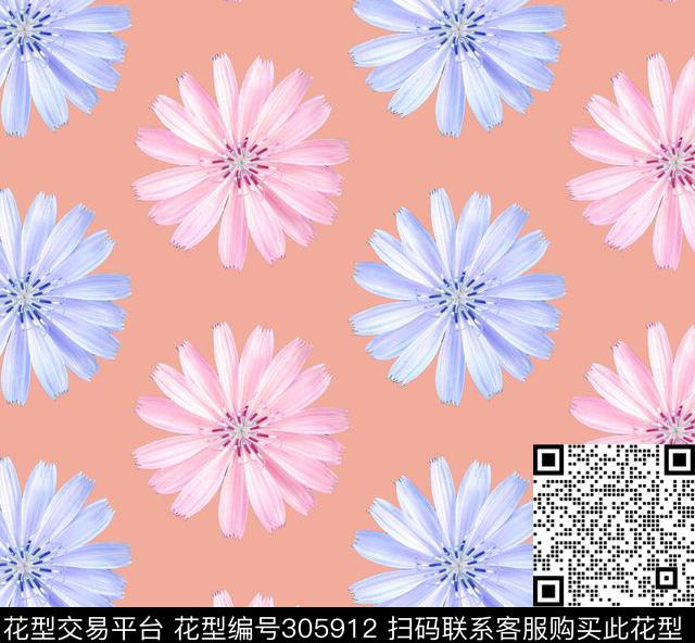 手绘水彩花卉素雅平铺传统印花华亿平台下载（图片编号: 305912） - 瓦栏（Walan）