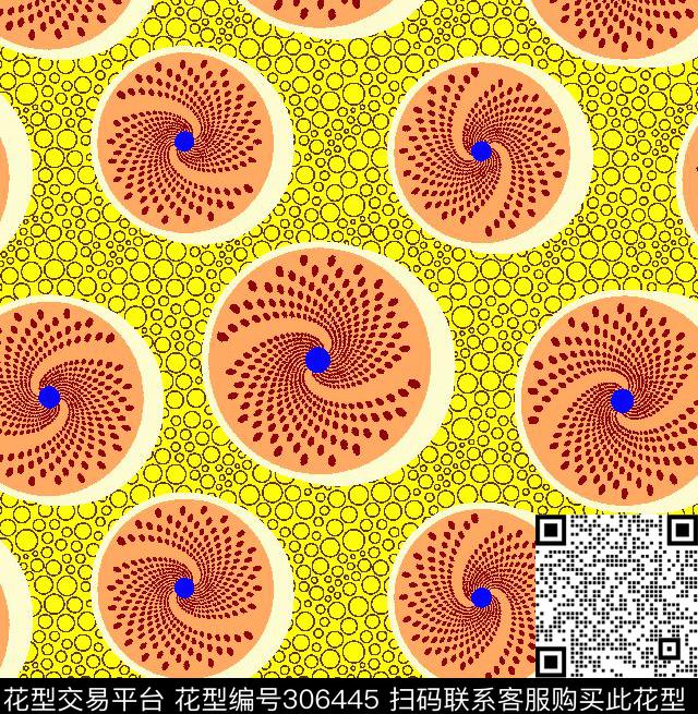 旋转螺旋图形抽象几何圆圈传统印花华亿平台下载（图片编号: 306445） - 瓦栏（Walan）
