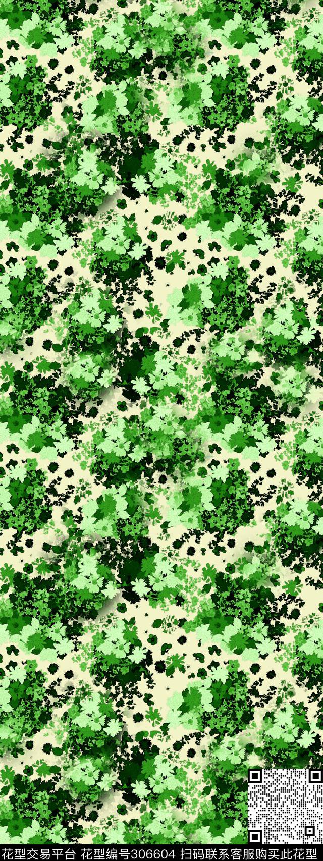 水彩花卉绿色花田园传统印花华亿平台下载（图片编号: 306604） - 瓦栏（Walan）
