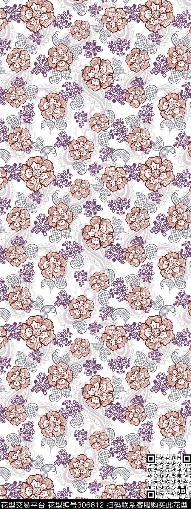 佩斯利涡旋纹素雅唯美传统印花华亿平台下载（图片编号: 306612） - 瓦栏（Walan）