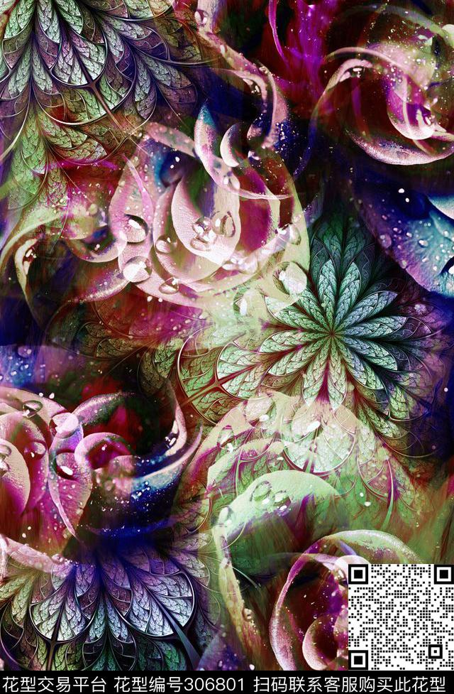 潘神花卉类数码印花华亿平台下载（图片编号: 306801） - 瓦栏（Walan）