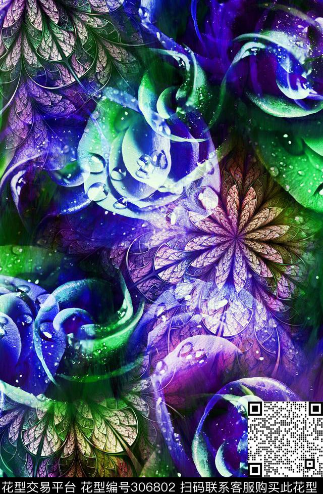 潘神花卉类数码印花华亿平台下载（图片编号: 306802） - 瓦栏（Walan）