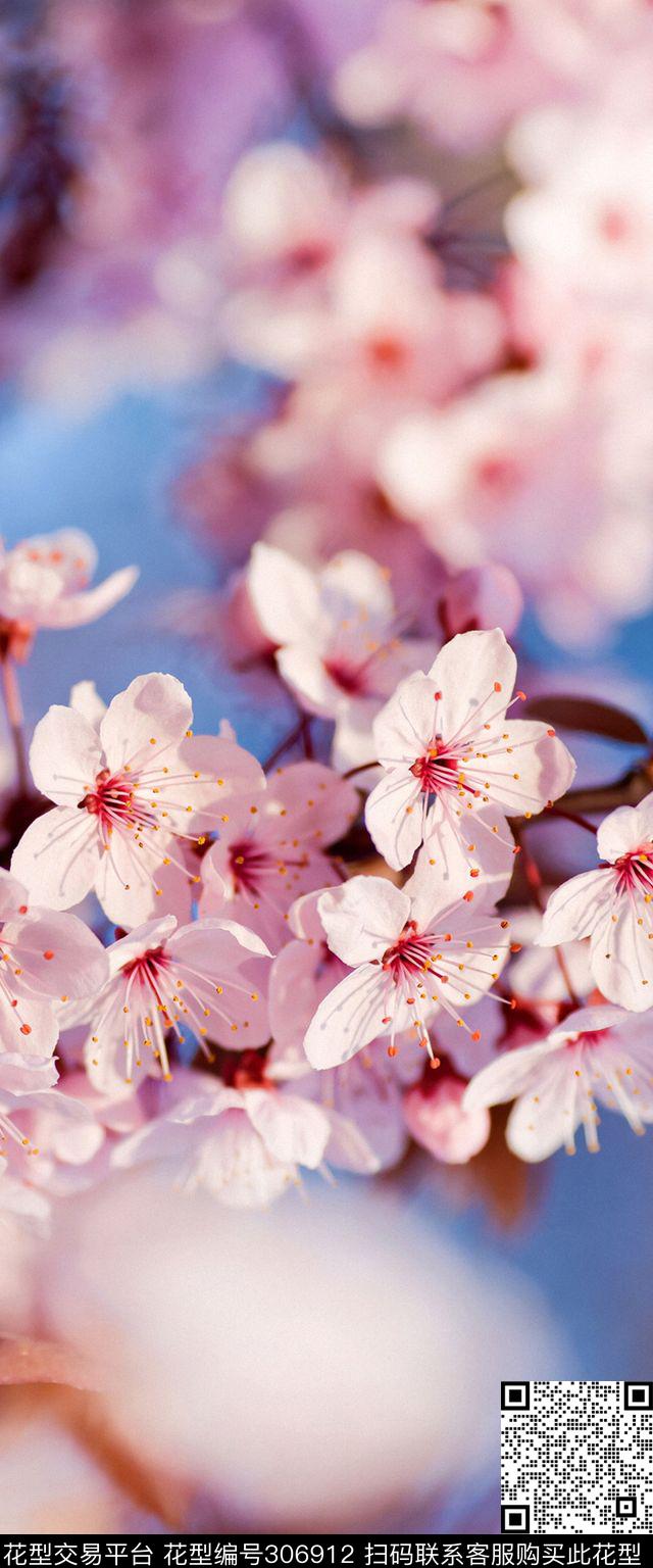 摄影写实花卉桃花特写数码印花华亿平台下载（图片编号: 306912） - 瓦栏（Walan）