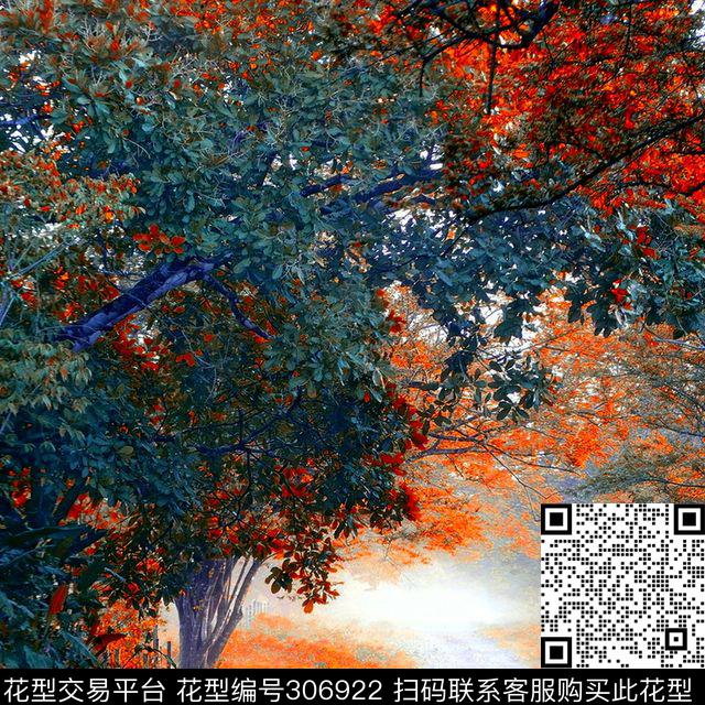 油画笔触风景秋色数码印花华亿平台下载（图片编号: 306922） - 瓦栏（Walan）