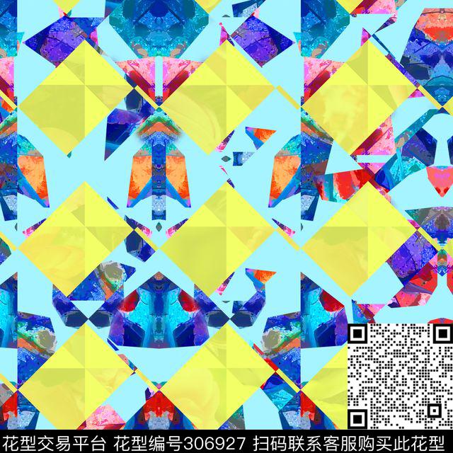 几何图形色块波普风数码印花华亿平台下载（图片编号: 306927） - 瓦栏（Walan）