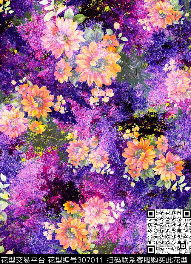 潘神花卉类数码印花华亿平台下载（图片编号: 307011） - 瓦栏（Walan）