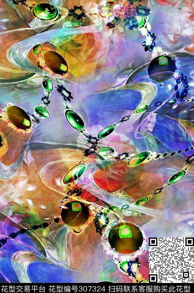 抽象数码印花华亿平台下载（图片编号: 307324） - 瓦栏（Walan）