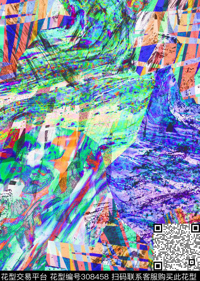 抽象数码印花华亿平台下载（图片编号: 308458） - 瓦栏（Walan）