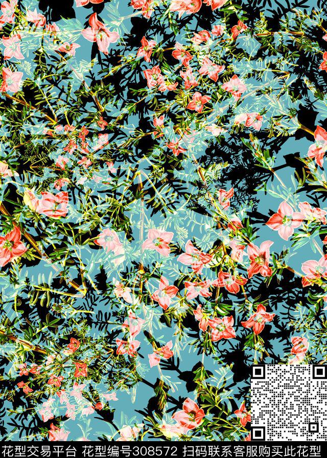 花卉数码印花华亿平台下载（图片编号: 308572） - 瓦栏（Walan）