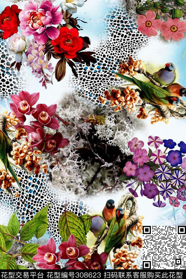 花卉数码印花华亿平台下载（图片编号: 308623） - 瓦栏（Walan）