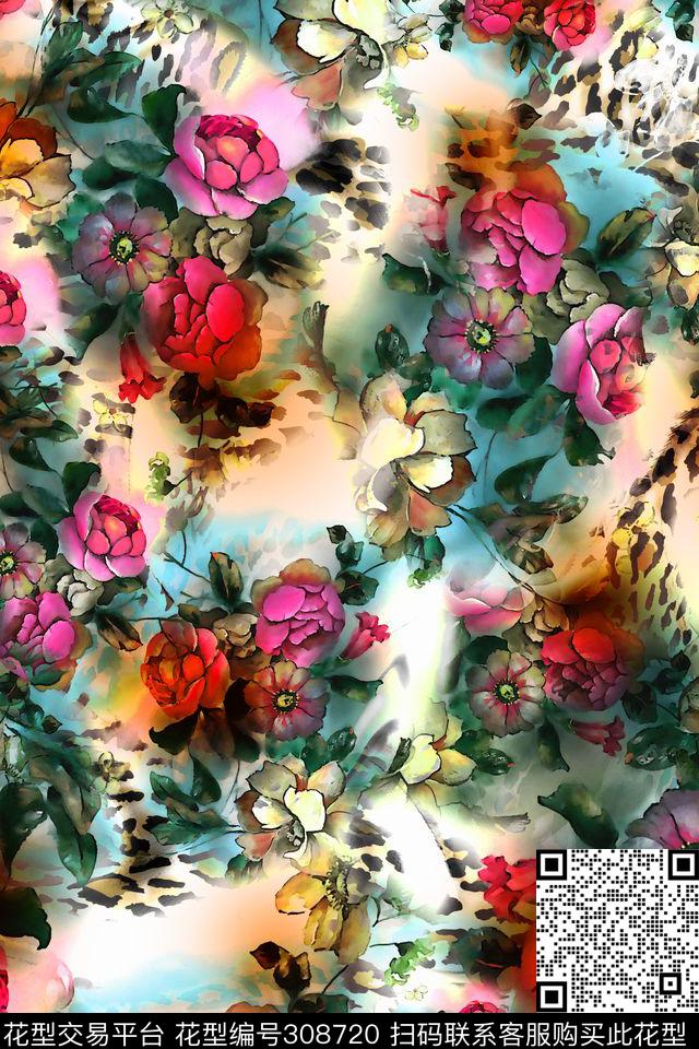 花卉数码印花华亿平台下载（图片编号: 308720） - 瓦栏（Walan）