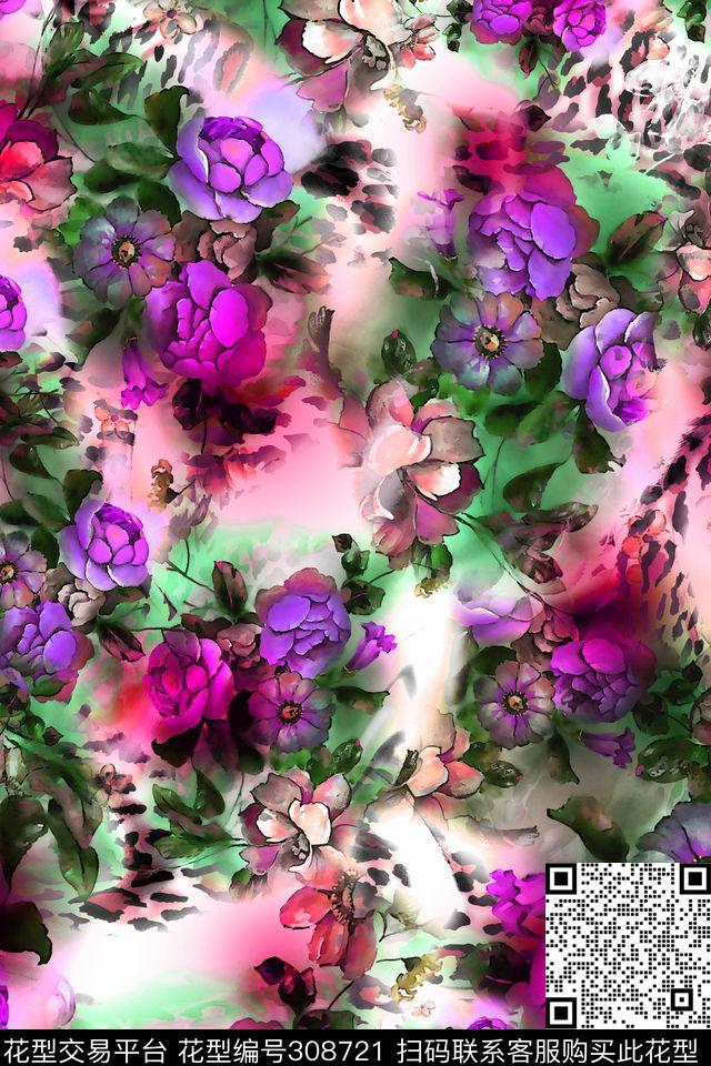 花卉数码印花华亿平台下载（图片编号: 308721） - 瓦栏（Walan）