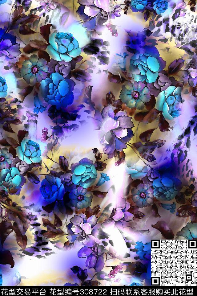 花卉数码印花华亿平台下载（图片编号: 308722） - 瓦栏（Walan）