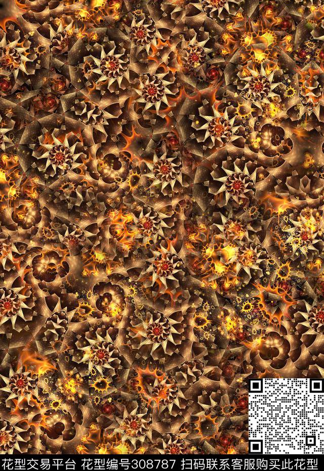 绚丽变幻抽象数码印花华亿平台下载（图片编号: 308787） - 瓦栏（Walan）
