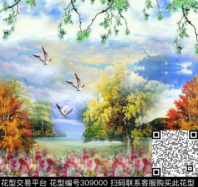 ♥红桃A〖景观风景〗数码印花华亿平台下载（图片编号: 309000） - 瓦栏（Walan）