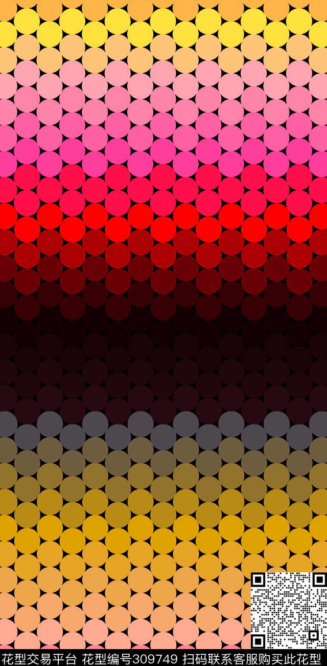 圆点波尔卡点几何图案传统印花华亿平台下载（图片编号: 309749） - 瓦栏（Walan）