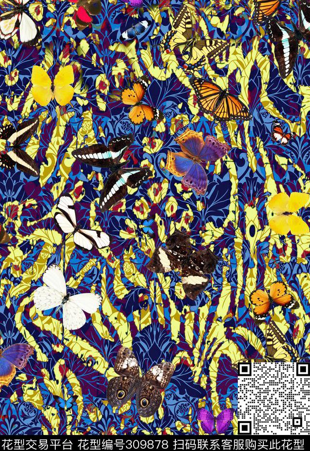 休闲抽象纹理数码印花华亿平台下载（图片编号: 309878） - 瓦栏（Walan）