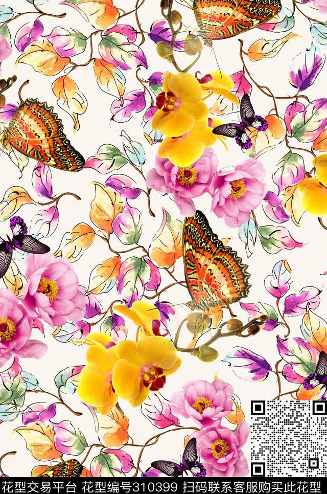 潘神花卉类数码印花华亿平台下载（图片编号: 310399） - 瓦栏（Walan）