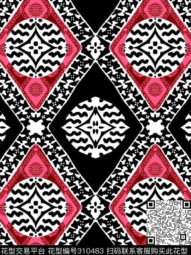 传统★民族风格传统印花华亿平台下载（图片编号: 310483） - 瓦栏（Walan）