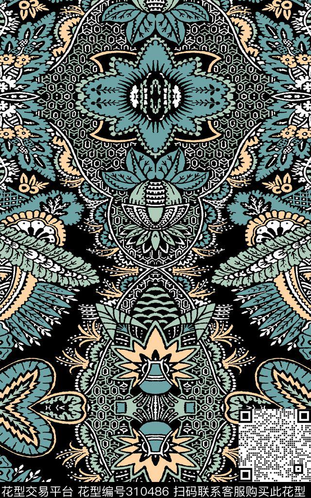 传统★民族风格传统印花华亿平台下载（图片编号: 310486） - 瓦栏（Walan）