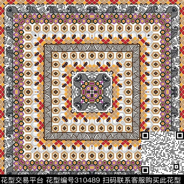 传统★方巾华亿平台传统印花华亿平台下载（图片编号: 310489） - 瓦栏（Walan）