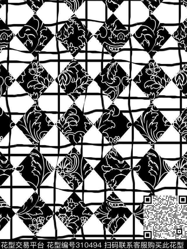传统★几何格纹传统印花华亿平台下载（图片编号: 310494） - 瓦栏（Walan）
