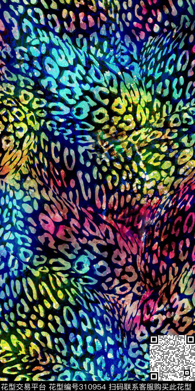 动物纹豹纹渐变数码印花华亿平台下载（图片编号: 310954） - 瓦栏（Walan）