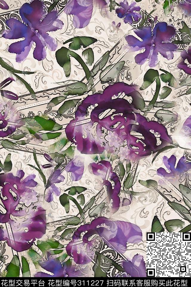 数码★花卉图案数码印花华亿平台下载（图片编号: 311227） - 瓦栏（Walan）