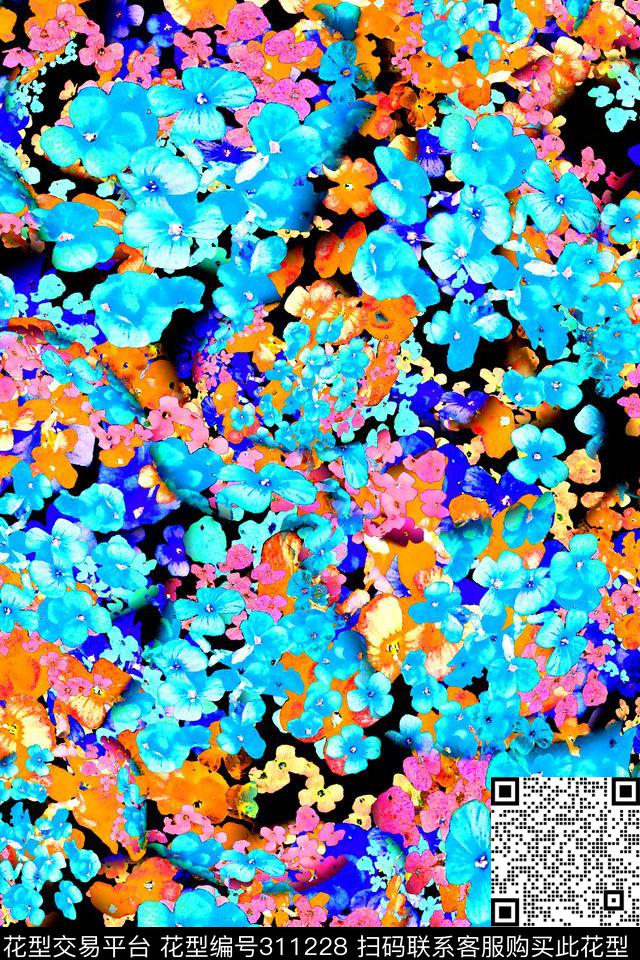 数码★花卉图案数码印花华亿平台下载（图片编号: 311228） - 瓦栏（Walan）