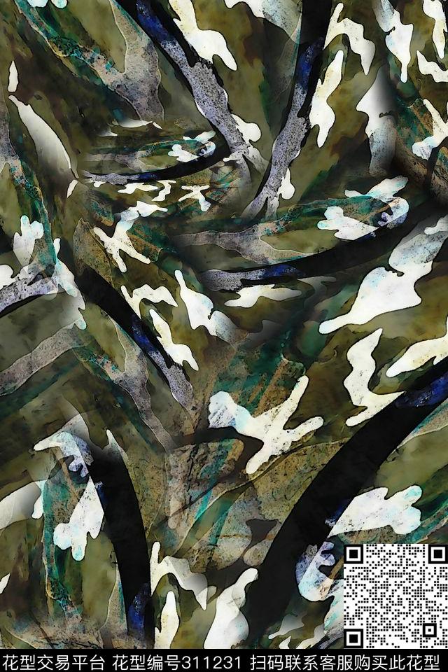 数码★抽象图案数码印花华亿平台下载（图片编号: 311231） - 瓦栏（Walan）